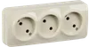 RS23-2-XK Triple socket without grounding contact 16A with opening installation GLORY (cream) IEK0