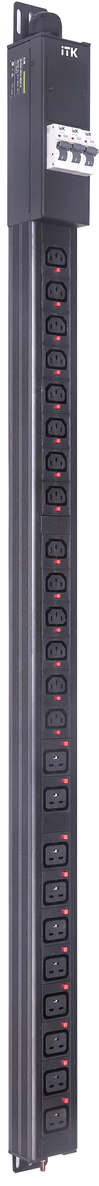 ITK BASE PDU vertical PV1113 29U 3 phase 32A 14 C13 sockets + 10 C19 sockets cable 3m IEC60309 plug (industrial)