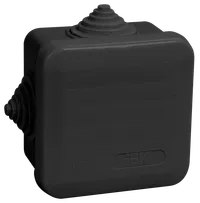 Коробка распаячная КМ41236 для открытой проводки с защелкивающейся крышкой 70х70х40мм IP44 4 гермовводов черная (RAL 9005) IEK