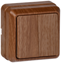 OKTAVA Выключатель 2-клавишный для открытой установки 10А ВС20-2-0-ОД дуб GENERICA