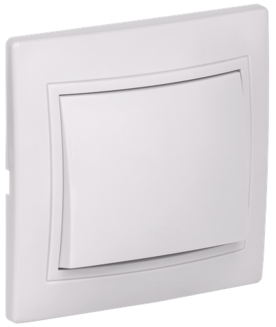 KVARTA Выключатель 1-клавишный 10А ВС10-1-0-КБ белый GENERICA
