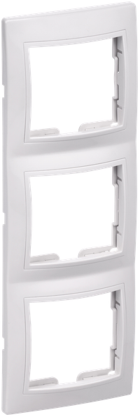 KVARTA Рамка 3-местная вертикальная РВ-3-КБ белый GENERICA
