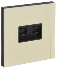 FORTE&PIANO Розетка компьютерная двойная RJ45 кат.5E FP833M металл серый сланец IEK