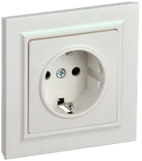 BRITE 1-gang earthed socket with protective shutters 16A, complete PCP14-1-0-BrZh pearl IEK