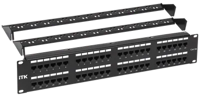 ITK 2U патч-панель кат.5E UTP 48 портов (Dual) с кабельным органайзером