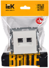 BRITE Розетка компьютерная двойная RJ45 кат.6 РК11-2-БрБ белый IEK1