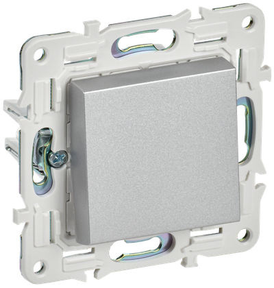 SKANDY Выключатель 1-клавишный проходной 10А SK-V02S серебряный IEK