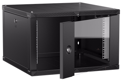 ITK LINEA W Шкаф настенный 6U 600х600мм дверь стекло черный 2.0