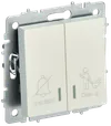 BRITE 2-gang switch with indication for hotels 10А ВС10-2-9-BrZh pearl IEK0