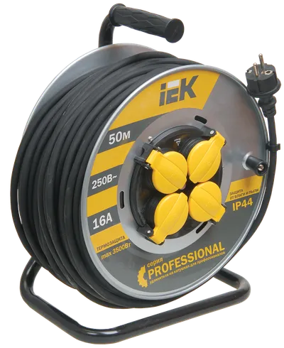 Cable reel UK50 4 sockets 2P+PE/50m KG 3x1,5mm2 IP44 "Professional"