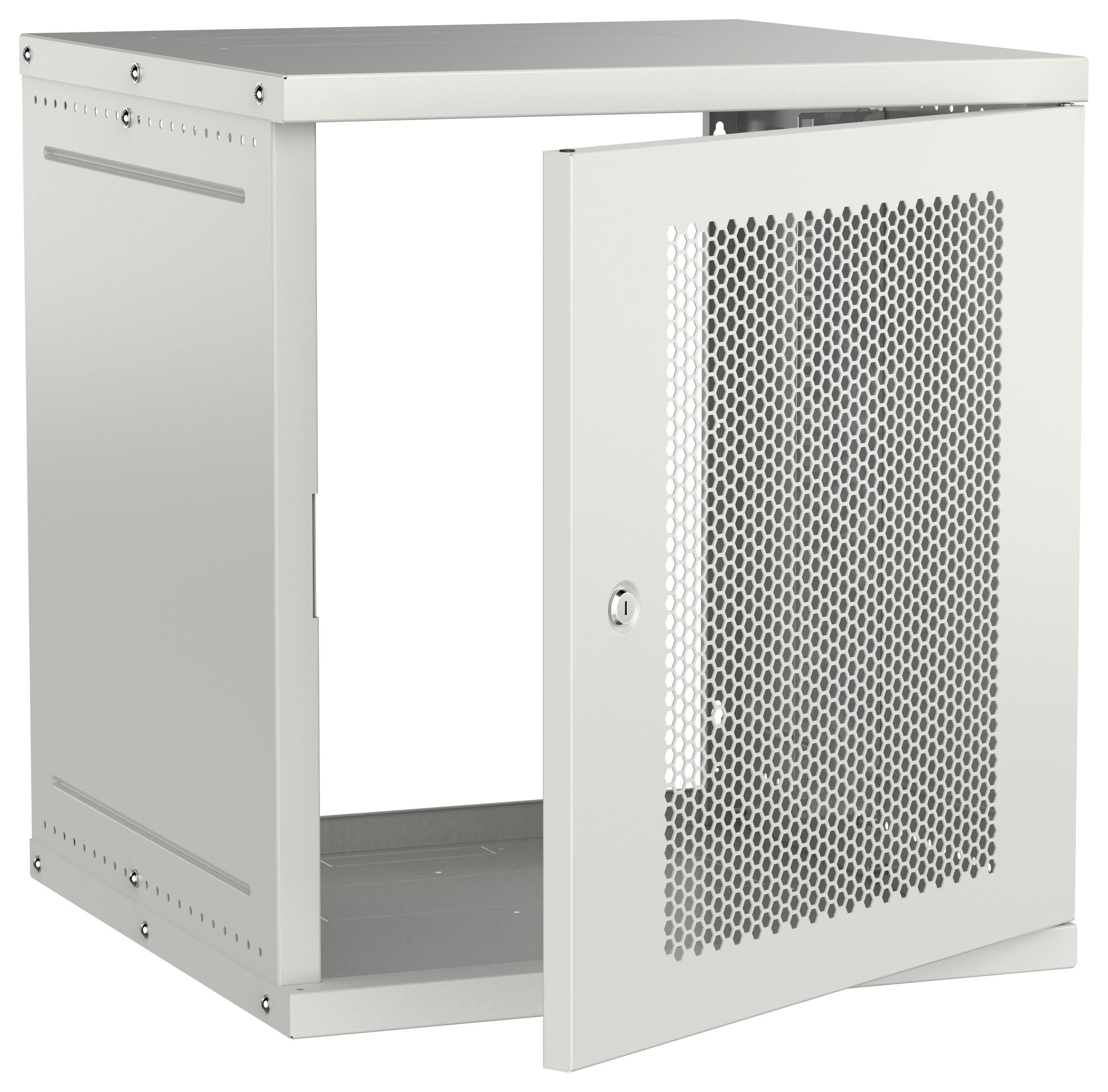 Шкаф настенный 19" 12U 600х600мм перфорированная дверь серый GENERICA (LWE3-12U66-PF-G)