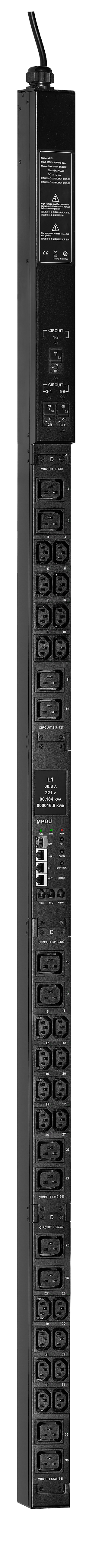 ITK ADMIN PDU с мониторингом PV1213 3Ф 32А 24С13 12С19 кабель 3м IEC60309