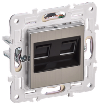 SKANDY Розетка компьютерная двойная RJ45 кат.5E SK-K03N металл никель IEK