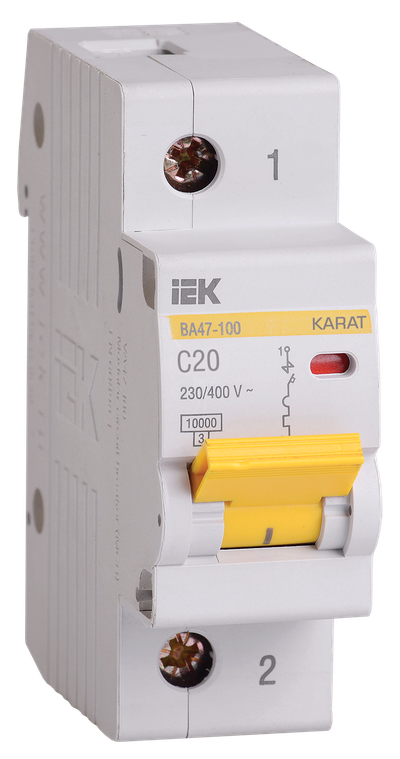 KARAT Автоматический выключатель ВА47-100 1P C 20А 10кА IEK