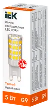 Лампа светодиодная CORN капсула 5Вт 230В 3000К керамика G9 IEK2