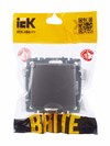 BRITE Розетка 1-местная с заземлением с защитными шторками и крышкой 16А IP44 РСбш10-3-44-БрС сталь IEK2