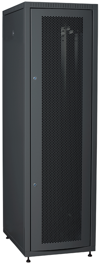 ITK LINEA E Шкаф напольный сетевой 19" 42U 600х800мм перфорированная передняя дверь задняя металлическая черный