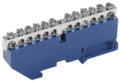 Шина N "ноль" на DIN-изоляторе с никелевым покрытием ШНИ-6х9-12-Д-С IEK