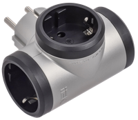 STANDARD Тройник Т-01/03 3 места с заземлением 16А алюминий IEK