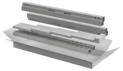 ITK LINEA E Комплект стоек и профилей для шкафа 33U серый