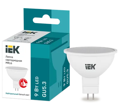 LED lamp MR16 spot 9W 230V 4000k GU5.3 IEK