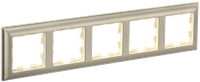 BRITE Рамка 5-местная РУ-5-Бр бежевый/шампань IEK