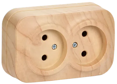 RS22-2-XC Double socket without grounding contact 10A with opening installation GLORY (pine) IEK
