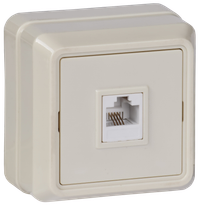 OKTAVA Розетка 1-местная телефонная RJ11 для открытой установки РТ20-ОКм кремовый GENERICA