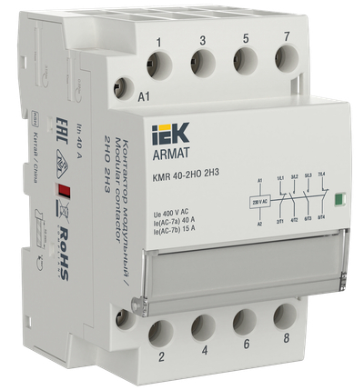 ARMAT Контактор модульный KMR 40А 230В AC 2НО 2НЗ IEK