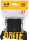 BRITE Выключатель 1-клавишный проходной с индикацией 10А ВС10-1-7-БрЧ черный IEK1