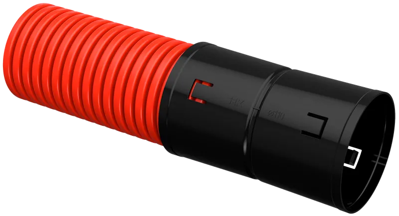 Corrugated double-wall HDPE pipe d=110mm red (100 m) IEK with a broach tool