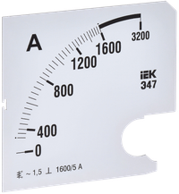 Replaceable scale for ammeter E47 1600/5A accuracy class 1.5 96x96mm IEK