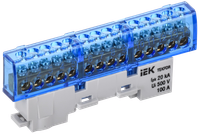 TEKFOR Шина N "ноль" изолированная на универсальном держателе 6х9-14-С IEK