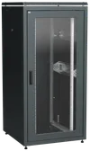 ITK LINEA N Шкаф сетевой 19" 33U 800х800мм стеклянная передняя дверь задняя металлическая черный0