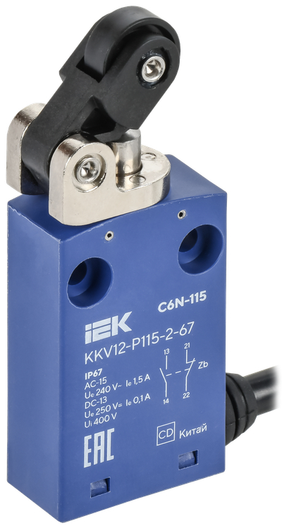 Выключатель концевой C6N-115 толкатель с рычажным роликом левый IP67 IEK
