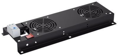 ITK Панель вентиляторная с выключателем и термостатом 2 вентилятора без кабеля питания черная