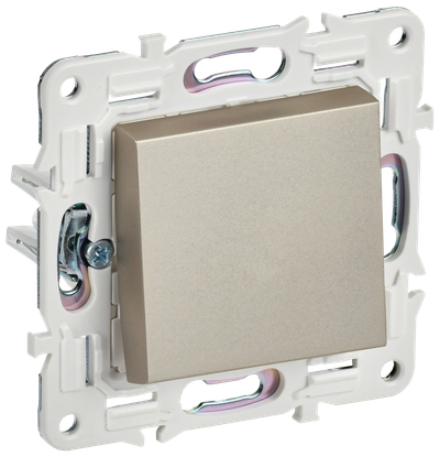 SKANDY Выключатель 1-клавишный проходной 10А SK-V02Sh шампань IEK
