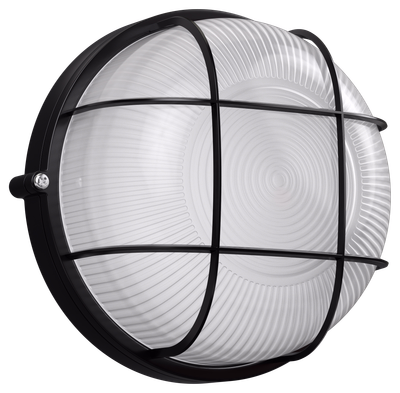 Светильник НПП1302 круг с решеткой 60Вт IP54 черный IEK