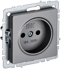 BRITE Socket without ground without shutters 10A PC10-1-0-BrS steel IEK