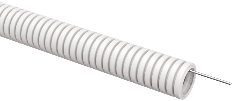 ELASTA Corrugated PVC pipe d=25mm with probe white (50m) IEK