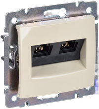 VALENA Розетка компьютерная двойная RJ45 категория 6 UTP с захватами слоновая кость