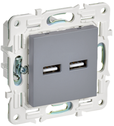 SKANDY Розетка USB A+A 3,1А SK-R15Gr серый IEK