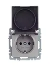 BRITE Socket with ground with shutters with cover 16A IP44 PCbsh10-3-44-BrS steel IEK8