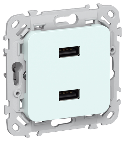 FLITE Розетка USB A+A 3,1А РЮ-2-ФлХЛ холодный лед IEK