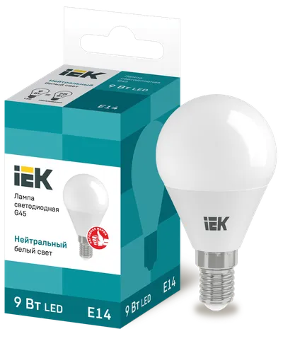 LED lamp G45 ball 9W 230V 4000K E14 IEK is intended for use in lighting devices for external and internal lighting of industrial, commercial and domestic facilities.

Complies with the requirements of the Technical Regulations of the Customs Union TR TS 004/2011, TR TS 020/2011, IEC 62560, Decree of the Government of the Russian Federation of November 10, 2017 No. 1356.