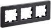 BRITE Рамка 3-местная РУ-3-1-Бр металл черный RE AL IEK0
