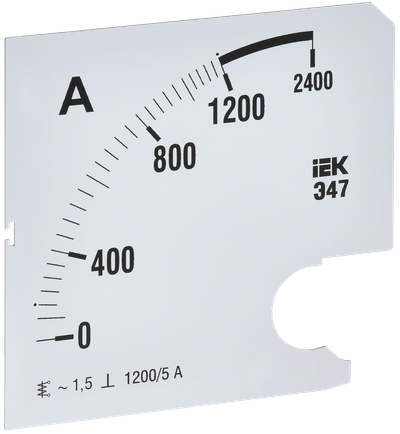 Шкала сменная для амперметра Э47 1200/5А класс точности 1,5 96х96мм IEK