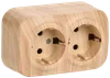 RS22-3-XC Double socket with grounding contact 16Awith opening installation GLORY (pine) IEK0