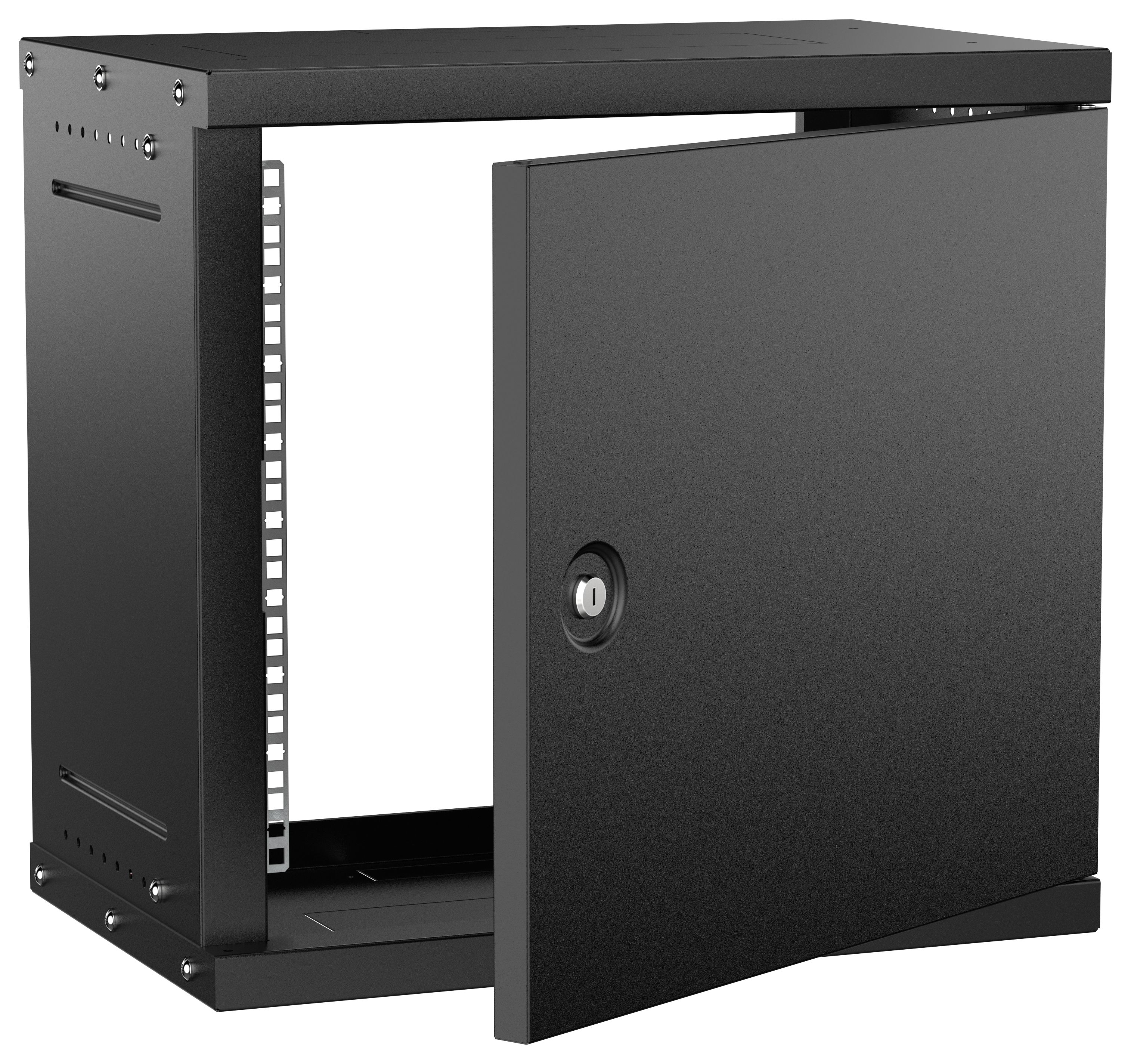 Шкаф настенный 9U 550х350мм металическая дверь черный GENERICA (LWE5-09U53-MF-G)