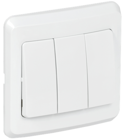 VEGA Выключатель 3 кл. 10А ВС10-3-0-ВБ белый GENERICA